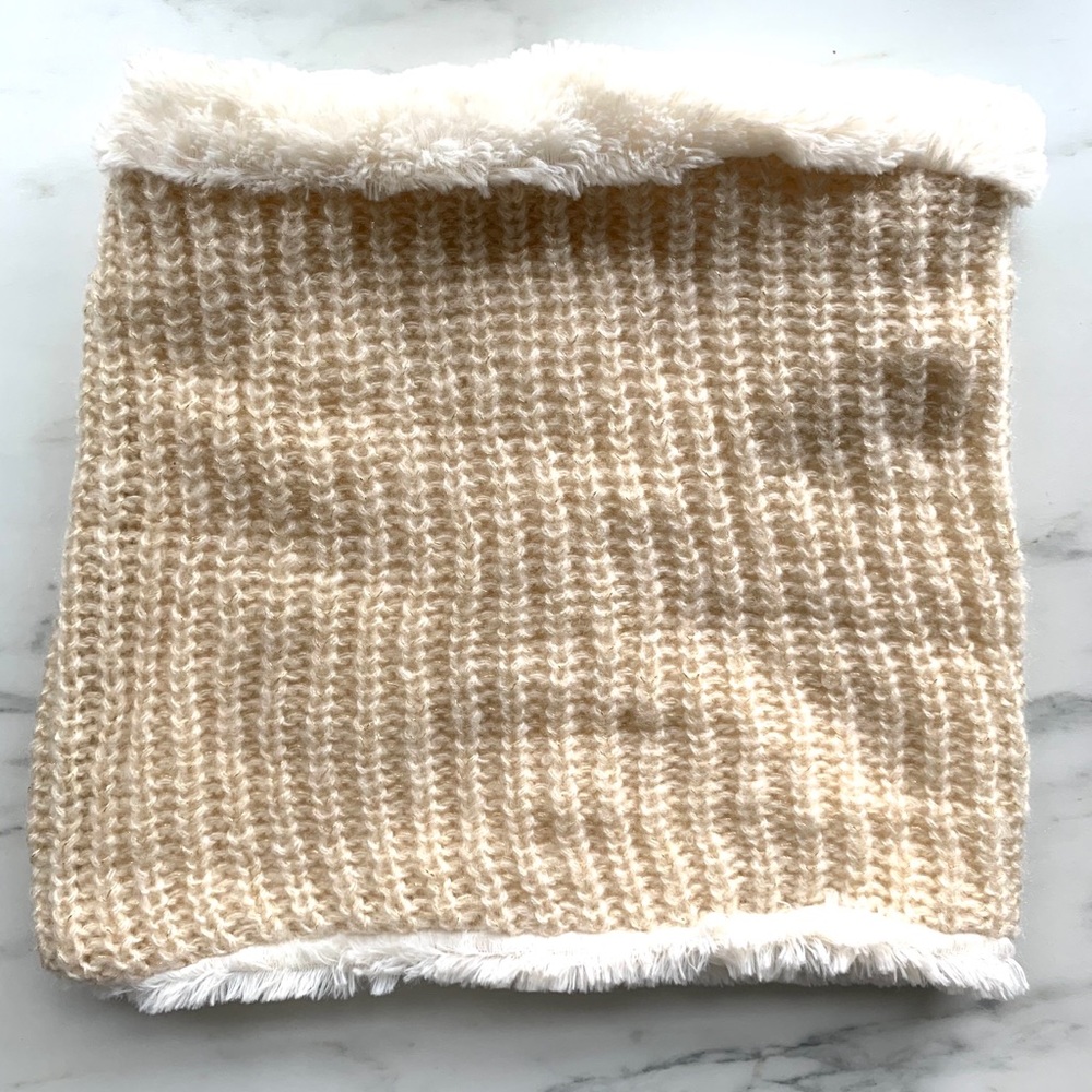Beige Sparkly Neck Warmer Wrap